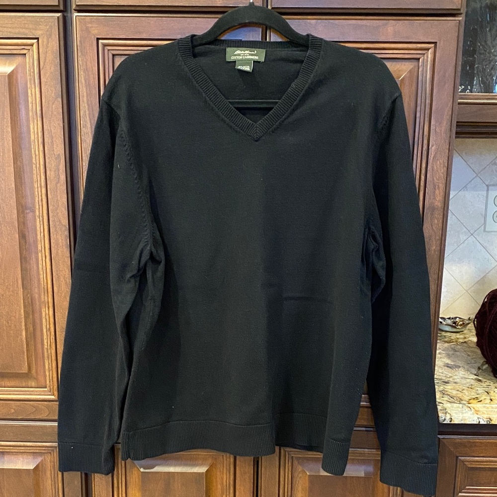 EDDIE BAUER Cotton Cashmere V-neck Sweater